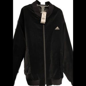 NWT Men’s XXL Adidas Black Velvet Bomber Jacket